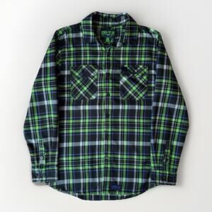 Born Scum Flannel Shirt Medium Multicolor Alien Believe Flannel Idaho Workwear